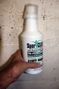 长期潮湿的地下室也会引起霉菌问题。纠正潮湿问题，然后用SporiCLEAN进行处理，这是一种100%可生物降解的“绿色”酶清洁剂。