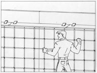 图示如何将钢筋均匀隔开用于混凝土围栏